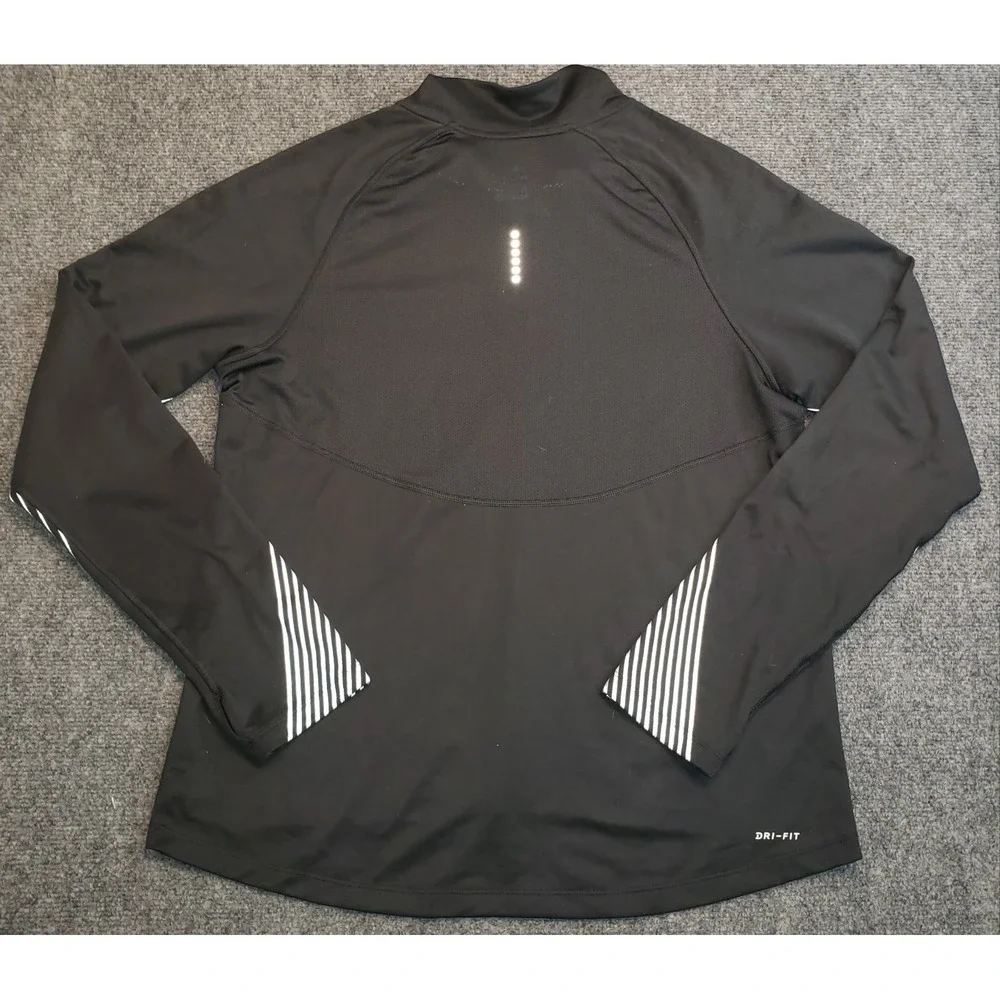 Nike 1/4 Zip Running Pullover Womens Size Large Black